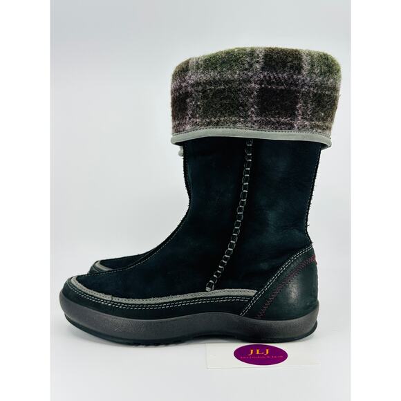 ECCO Women's Black Suede Wool Lined Cuffable Winter Boots Size 37 EU/ 6-6.5 US - Picture 7 of 16